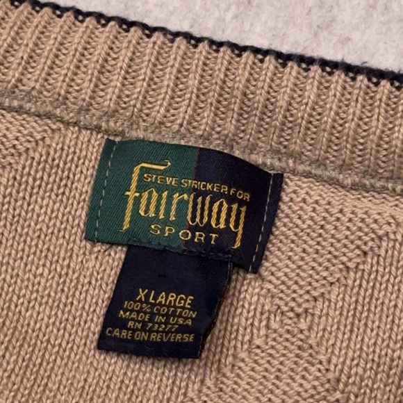 VTG Steve Stricker Fairway‎ Sport Argyle Sweater Vest Men's XL Golf Made in USA - Picture 2 of 6